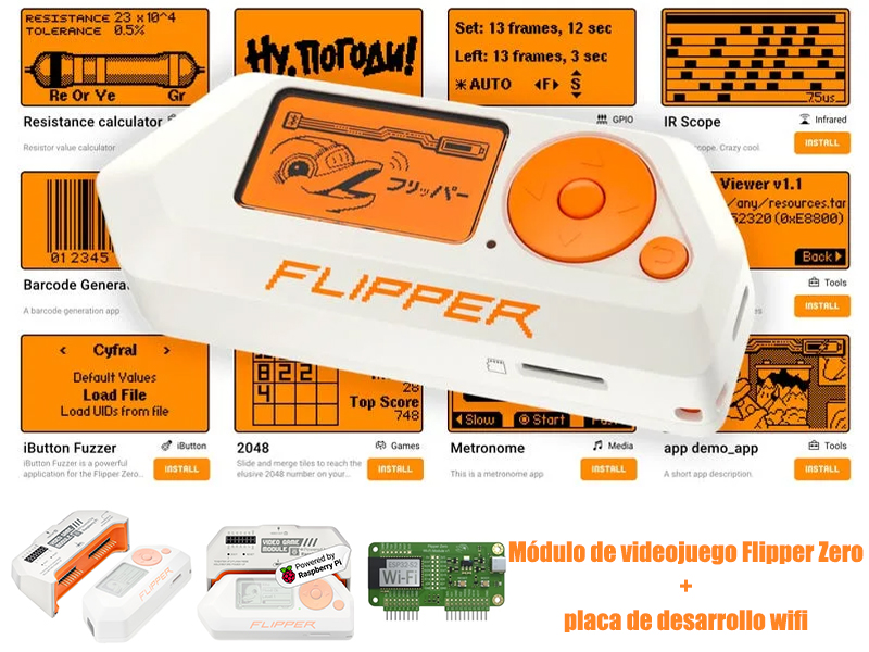 Flipper Zero lo descifra todo, el regalo de la web oscura + módulo de videojuego Flipper Zero + placa de desarrollo wifi [paquete doble]